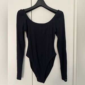 Anti-flirt Paris Black Ribbed Scoop Neck Bodysuit